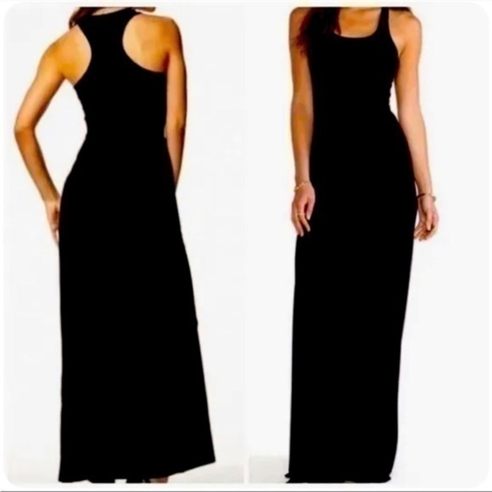 JOHNNY WAS CALME black racer back knit maxi dress